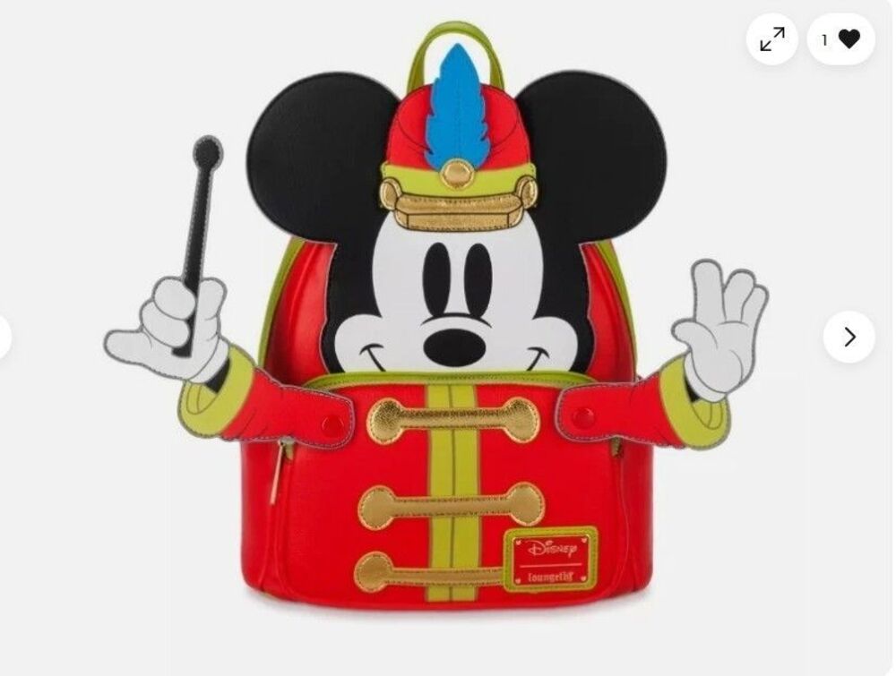 NWT Loungefly MICKEY MOUSE In The Band Concert Mini Backpack Disney 100 Decades